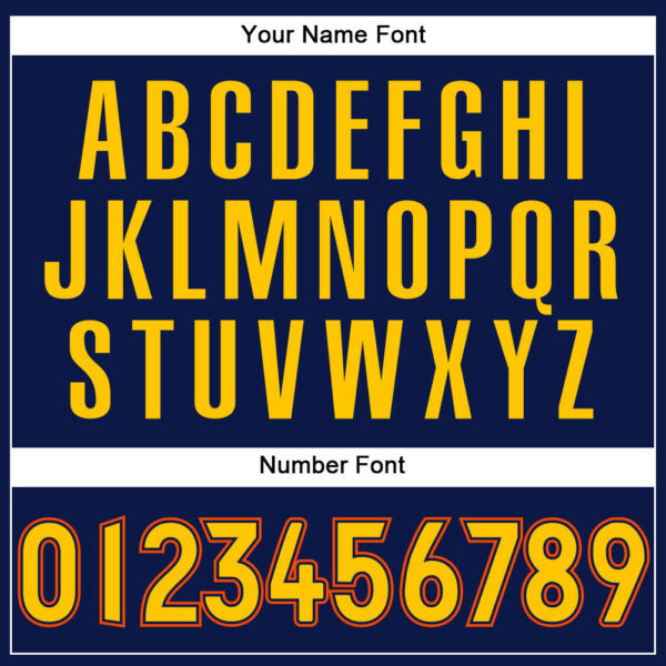 Custom Navy White Pinstripe Gold-Orange Authentic Baseball Jersey