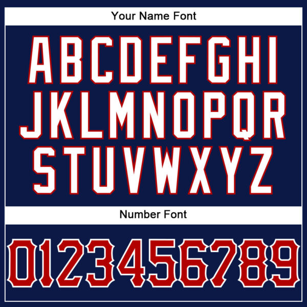 Custom Navy White Pinstripe Red-White Authentic Baseball Jersey