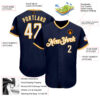 Custom Navy White-Gold Authentic Baseball Jersey