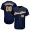 Custom Navy Old Gold-White Authentic Baseball Jersey