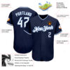 Custom Navy White-Light Blue Authentic Baseball Jersey