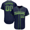 Custom Navy Neon Green-Gray Authentic Drift Fashion Baseball Jersey