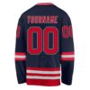 Custom Navy Red-Gray Hockey Jersey