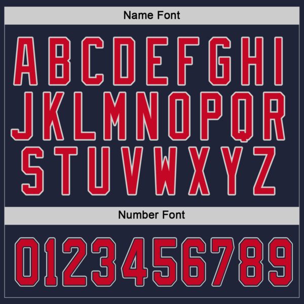 Custom Navy Red-Gray Hockey Jersey