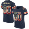 Custom Navy Vintage USA Flag-Cream Mesh Authentic Football Jersey