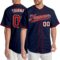 Custom Navy Red-White Authentic Baseball Jersey