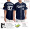 Custom Navy White Authentic Baseball Jersey