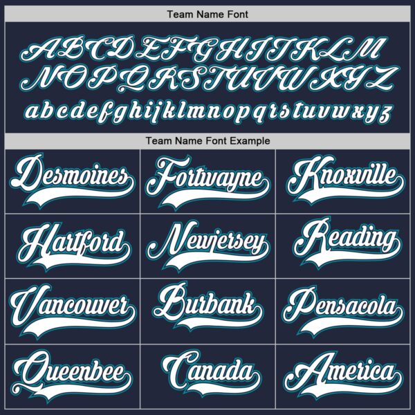 Custom Navy White-Teal Hockey Jersey