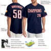Custom Navy White-Red Authentic Baseball Jersey