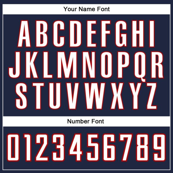 Custom Navy White-Red Authentic Baseball Jersey