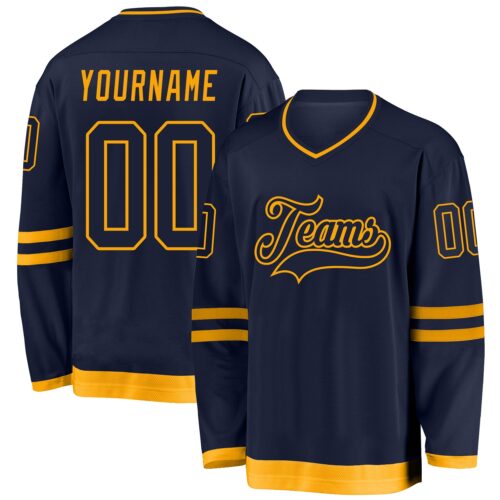 navy_0317 Custom Navy Navy-Gold Hockey Jersey