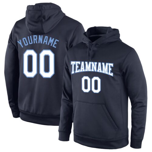 navy_0327 Custom Stitched Navy White-Light Blue Sports Pullover Sweatshirt Hoodie