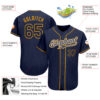 Custom Navy Navy-Gold Authentic Baseball Jersey