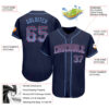 Custom Navy Light Blue-Red Authentic Drift Fashion Baseball Jersey