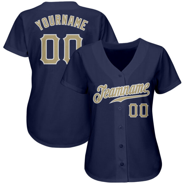 Custom Navy Vegas Gold-White Authentic Baseball Jersey