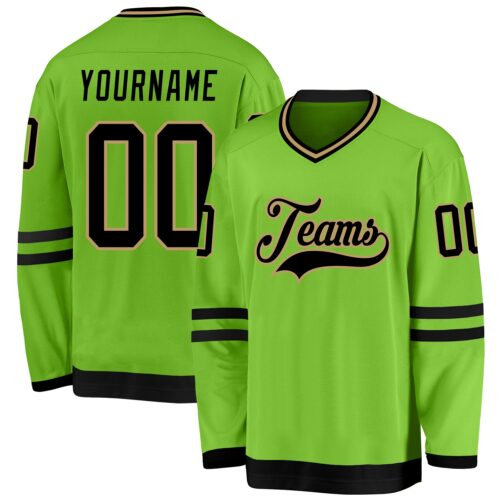 neon_green_0042 Custom Neon Green Black-Old Gold Hockey Jersey