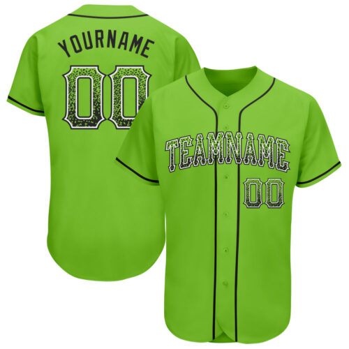neon_green_0051 Custom Neon Green Black-White Authentic Drift Fashion Baseball Jersey