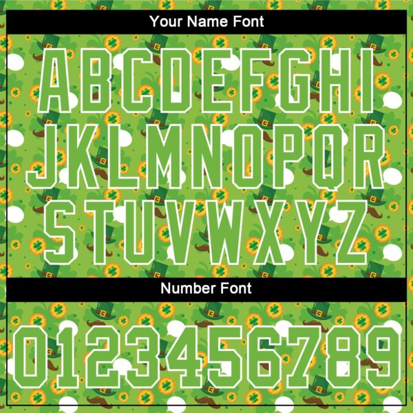 Custom Neon Green Brown-Gold 3D Pattern Design Authentic St. Patrick's Day Baseball Jersey