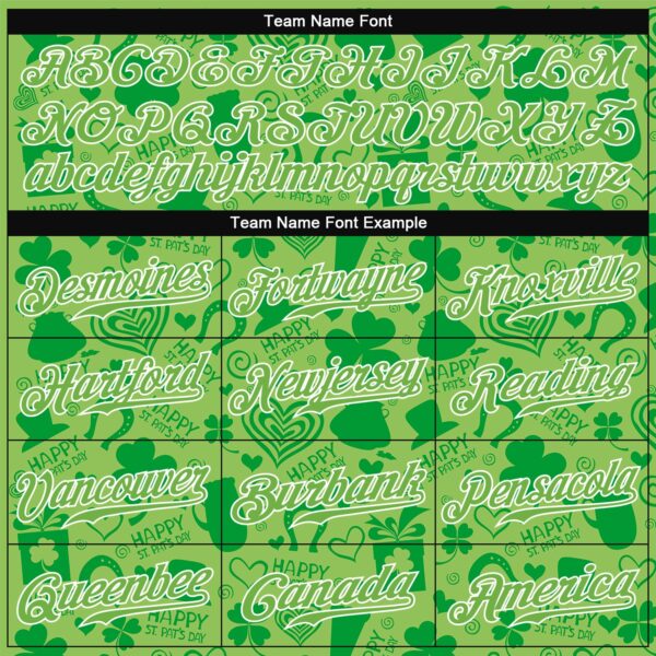 Custom Neon Green Neon Green-White 3D Pattern Design Authentic St. Patrick's Day Baseball Jersey