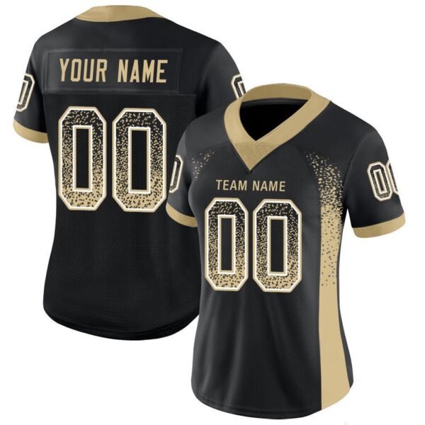 Custom Black Vegas Gold-White Drift Fashion Football Jersey