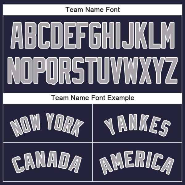 Custom Navy Gray-White Baseball Jersey