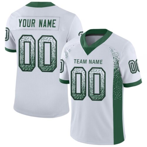 Custom White Grass Green-Black Drift Fashion Football Jersey