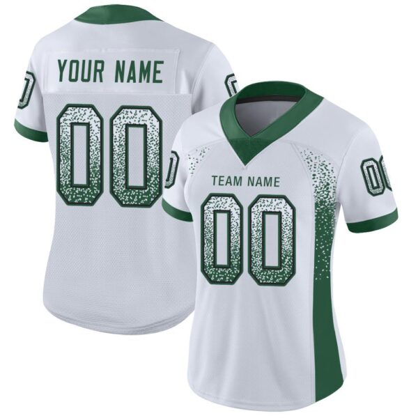 Custom White Grass Green-Black Drift Fashion Football Jersey