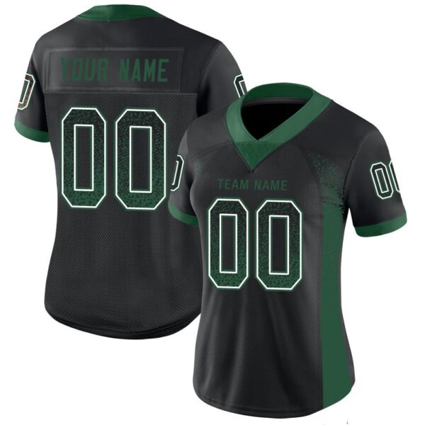 Custom Black Grass Green-White Drift Fashion Football Jersey