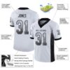 Custom White Black-Silver Drift Fashion Football Jersey