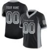 Custom Black Silver-White Drift Fashion Football Jersey