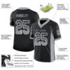 Custom Black Silver-White Drift Fashion Football Jersey