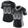 Custom Black Silver-White Drift Fashion Football Jersey