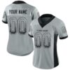 Custom Silver Black-White Drift Fashion Football Jersey