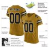 Custom Old Gold Black-White Mesh Authentic Football Jersey