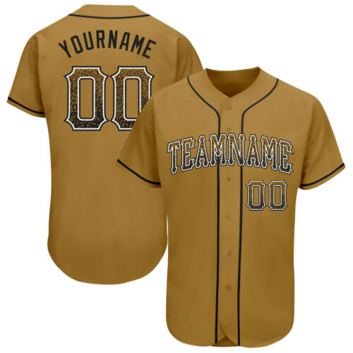 Custom Old Gold Black-White Authentic Drift Fashion Baseball Jersey
