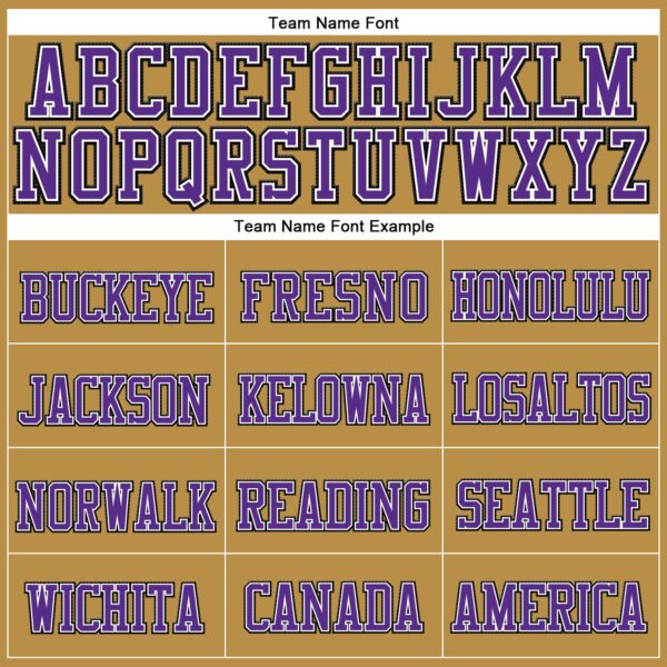 Custom Old Gold Purple-Black Stitched Cuffed Knit Hat