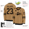 Custom Old Gold Black Hockey Jersey