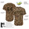 Custom Old Gold Black-Old Gold 3D Pattern Design Leopard Authentic Baseball Jersey