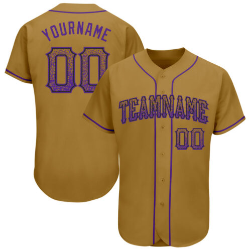 old_gold_0030 Custom Old Gold Purple-Black Authentic Drift Fashion Baseball Jersey