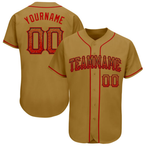 old_gold_0032 Custom Old Gold Red-Black Authentic Drift Fashion Baseball Jersey