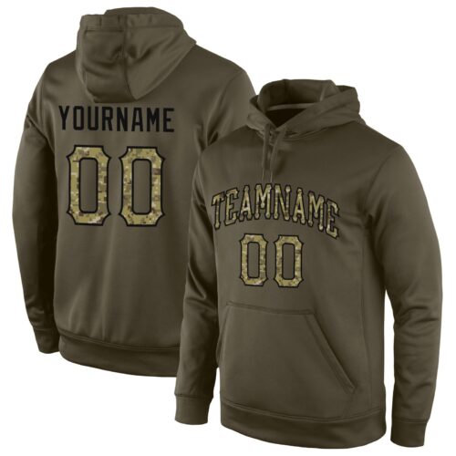 olive_0020 Custom Stitched Olive Camo-Black Sports Pullover Sweatshirt Salute To Service Hoodie