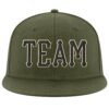 Custom Olive Black-Cream Stitched Adjustable Snapback Salute To Service Hat