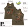 Custom Olive Vintage USA Flag-Black Authentic Throwback Salute To Service Basketball Jersey
