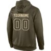Custom Stitched Olive Olive-Cream Sports Pullover Sweatshirt Salute To Service Hoodie