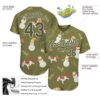Custom Olive Olive-White Christmas 3D Authentic Salute To Service Baseball Jersey