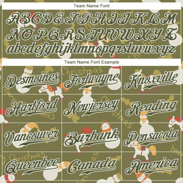 Custom Olive Olive-White Christmas 3D Authentic Salute To Service Baseball Jersey