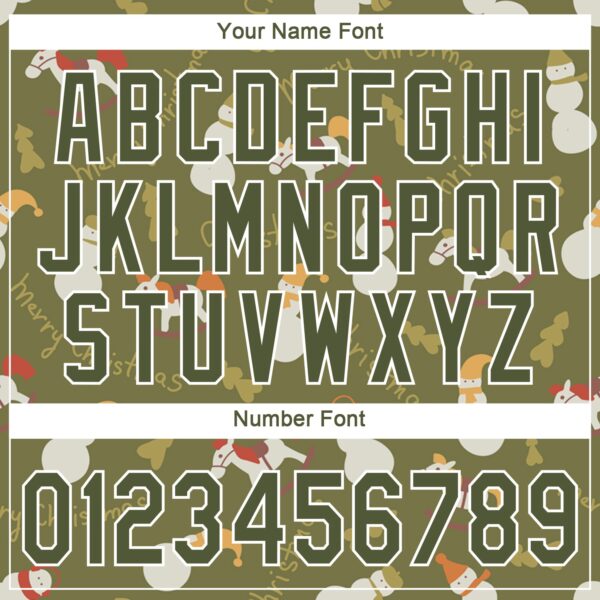 Custom Olive Olive-White Christmas 3D Authentic Salute To Service Baseball Jersey