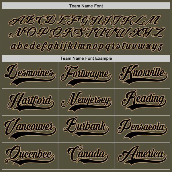 Custom Olive Black-Old Gold Salute To Service Hockey Jersey