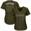 Custom Olive Black-Cream Authentic Drift Fashion Salute To Service Baseball Jersey