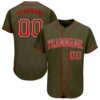Custom Olive Red-White Authentic Drift Fashion Salute To Service Baseball Jersey
